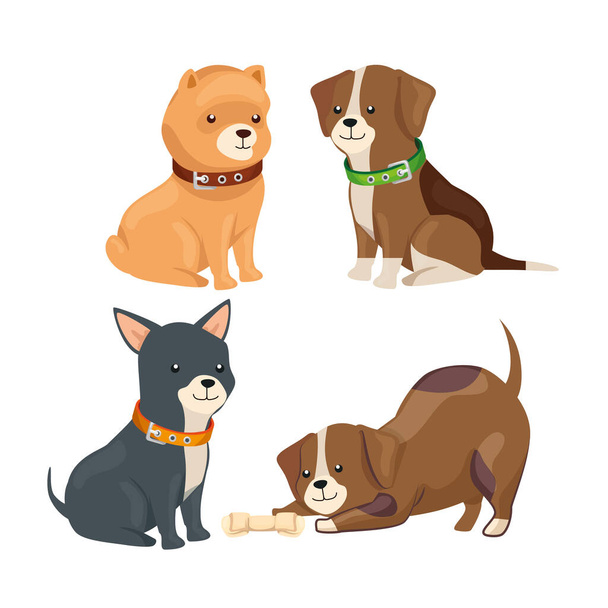 grupa małych psów zwierzęta - Wektor, obraz