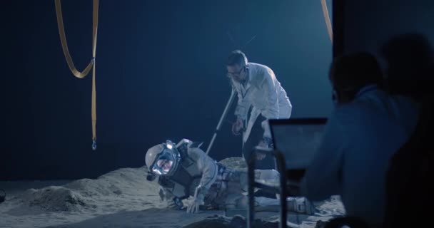 Astronaut and scientists testing spacesuit mobility - Footage, Video