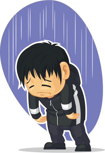 kreslený smutný chlapce - Vektor, obrázek
