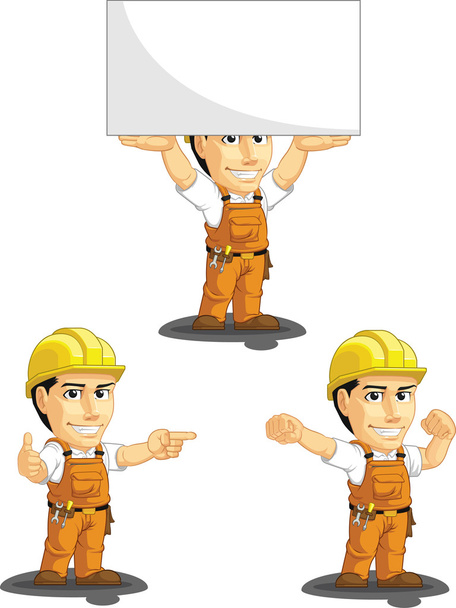 Industrial Construction Worker Customizable Mascot 8 - Vector, Image