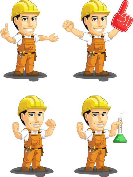 Industrial Construction Worker Customizable Mascot - Vektor, kép