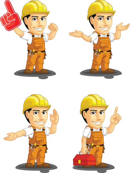 Industrial Construction Worker Customizable Mascot 14 - Vector, Image