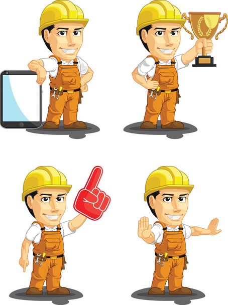 Obrero de la construcción industrial Mascota personalizable 15
 - Vector, imagen