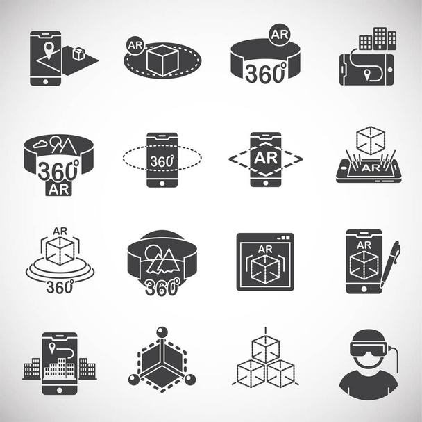 Augmeted reality related icons set on background for graphic and web design. Creative illustration concept symbol for web or mobile app. - Vektör, Görsel