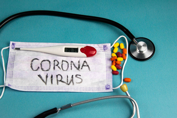 Coronavirus 2019-nCoV (em inglês). Surto do vírus Corona. Vírus epidémico Síndrome Respiratória. China
. - Foto, Imagem
