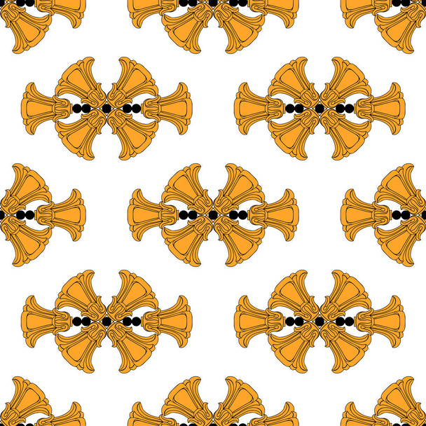 Seamless pattern with golden vintage shapes - Vector, Imagen