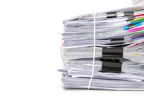 Stack of Documents isolated on white background. Documents pile. - Photo, Image