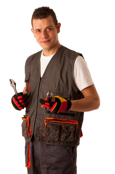 Young mechanic isolated over white background - Foto, immagini