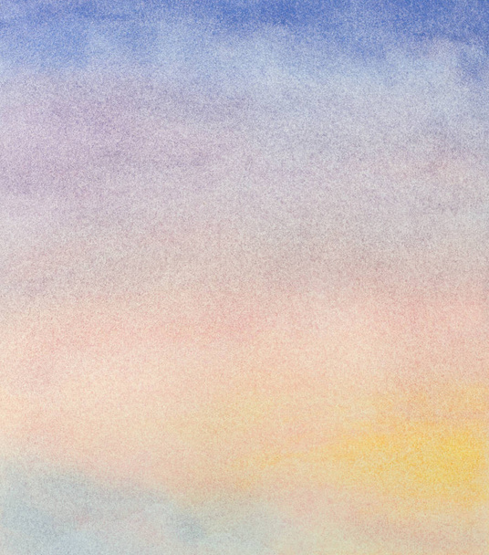 Streszczenie kolorowy zmierzch niebo akwarela tło. Ręcznie rysowane - Zdjęcie, obraz