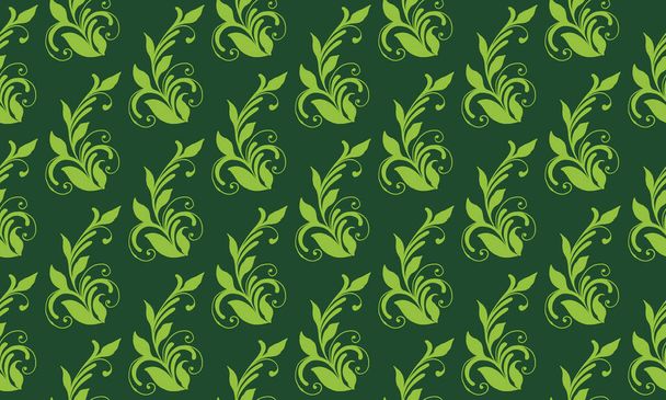 Ornate leaf pattern background for spring, with leaf seamless design. - Vector, afbeelding