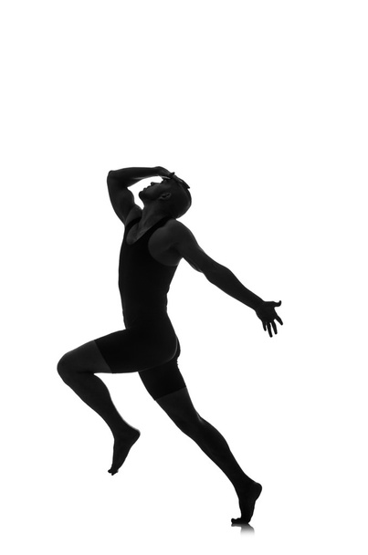 sziluettjét elszigetelt fehér férfi táncos - Fotó, kép