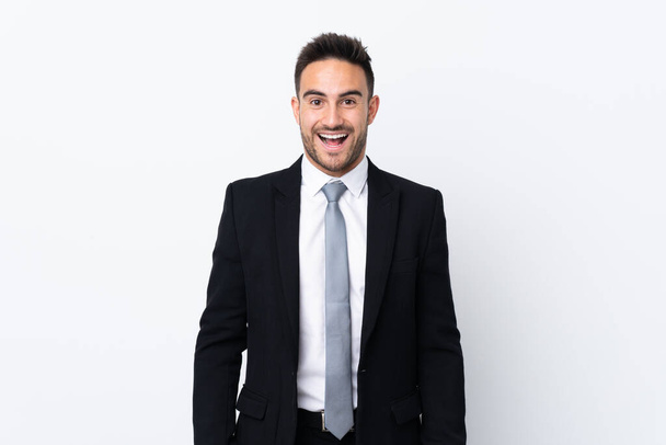 Young business man over isolated background with surprise facial expression - Fotoğraf, Görsel