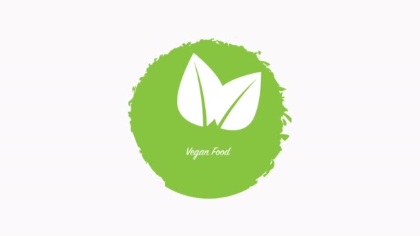 Vegan food tree leaves animation. Estilo de vida, ecologia, bio, alimentos naturais, dieta vegetariana e saudável 3D conceito renderizado. - Filmagem, Vídeo