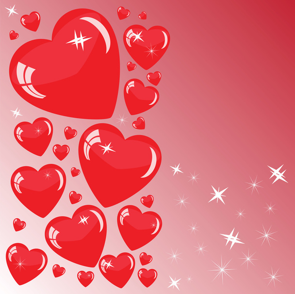 Valentine's background with red hearts - Φωτογραφία, εικόνα