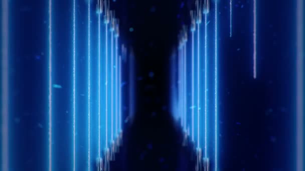 Abstrakter Hintergrund mit animierten neonleuchtenden Streifen. Animation einer nahtlosen Schleife. - Filmmaterial, Video