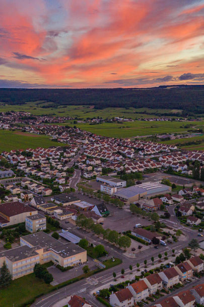 Panoramic aerial townscape scenery of Dijon city at beautiful sunset - Foto, immagini