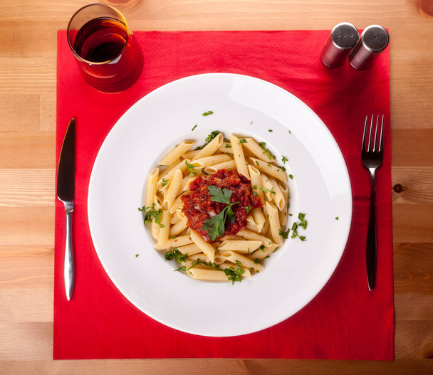 Penne with Tomato Sause - 写真・画像
