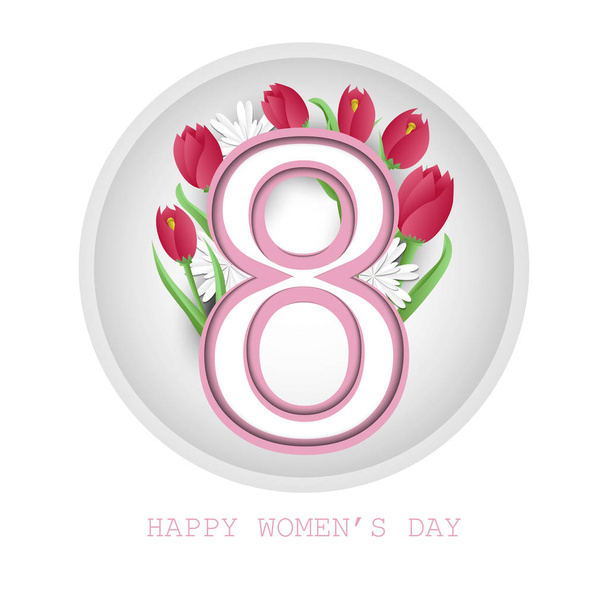March 8. International Women's Day. Gift card. For your design. - Vector, Image