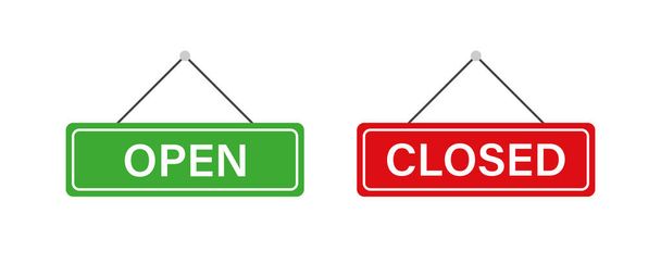 offenes und geschlossenes Vektorsymbol isoliert auf weißem Hintergrund. grün  - Vektor, Bild