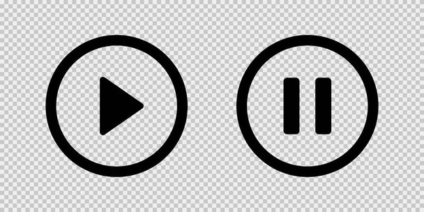 Jouer et mettre en pause le bouton vectoriel icônes noires isolées sur transparent
 - Vecteur, image