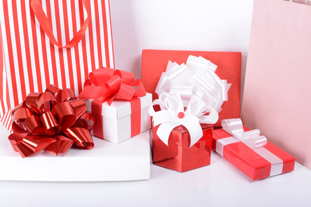 Gift boxes with xmas presents - Φωτογραφία, εικόνα