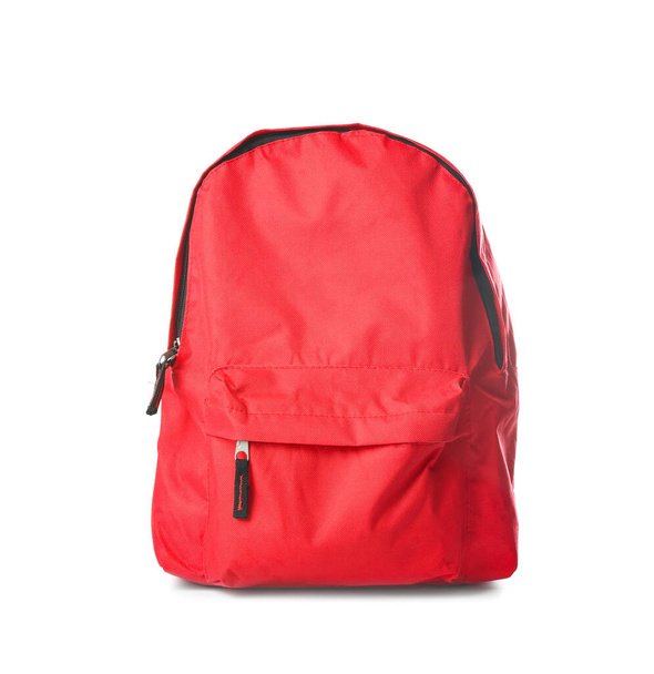 School backpack on white background - Photo, Image