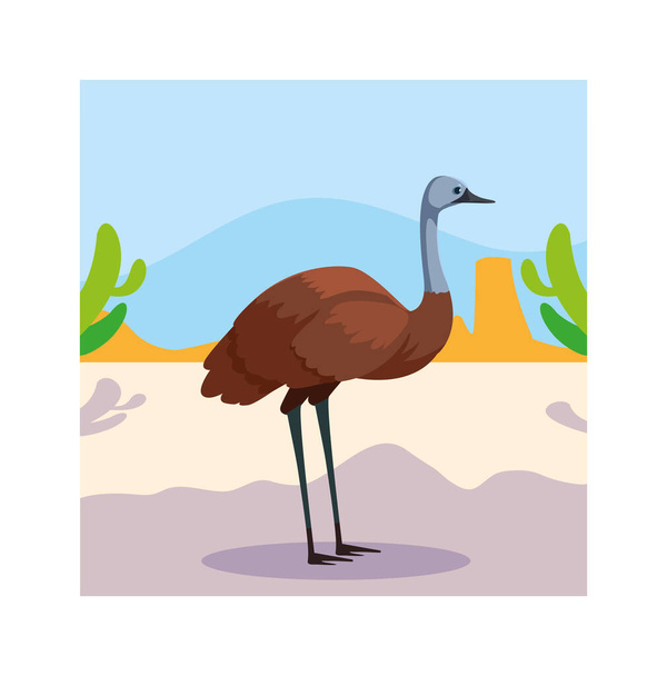 karta s emu v australské krajině - Vektor, obrázek