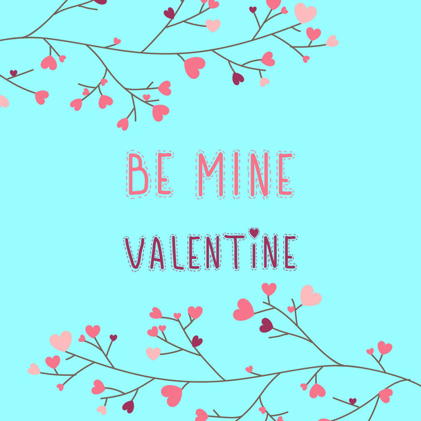 Be my Valentine. Greeting card for Valentine's Day. Vector illustration - Vetor, Imagem