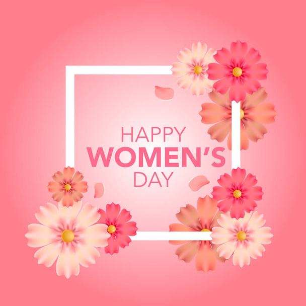 stock vector International women's day flower background templates for card, poster, flyer and other users - Вектор,изображение
