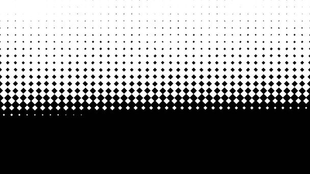 Αφηρημένη ασπρόμαυρη οπτική ψευδαίσθηση με πολλούς λευκούς ρόμβους που καλύπτουν μαύρο φόντο από πάνω προς τα κάτω. Κινούμενα σχέδια. Μονόχρωμη γραφική κίνηση, σειρές από ρόμβους που πέφτουν. - Φωτογραφία, εικόνα
