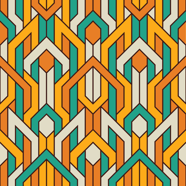 Art Deco naadloze kleur vintage patroon - Vector, afbeelding
