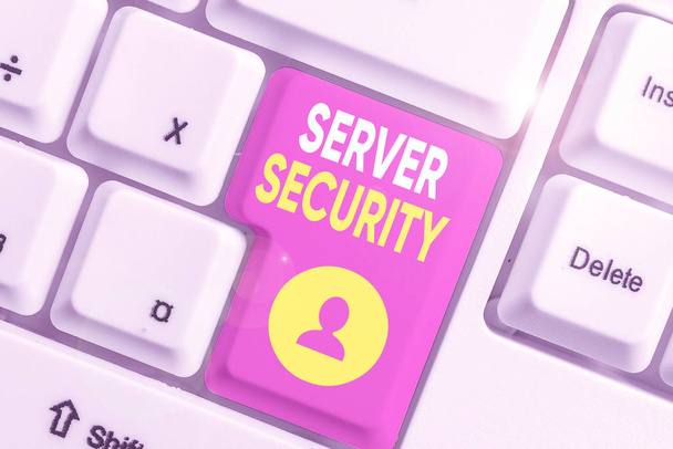 ワード書き込みテキストサーバーのセキュリティ。安全なオンライン取引を保証するWebサーバーを紹介するビジネス写真 - 写真・画像