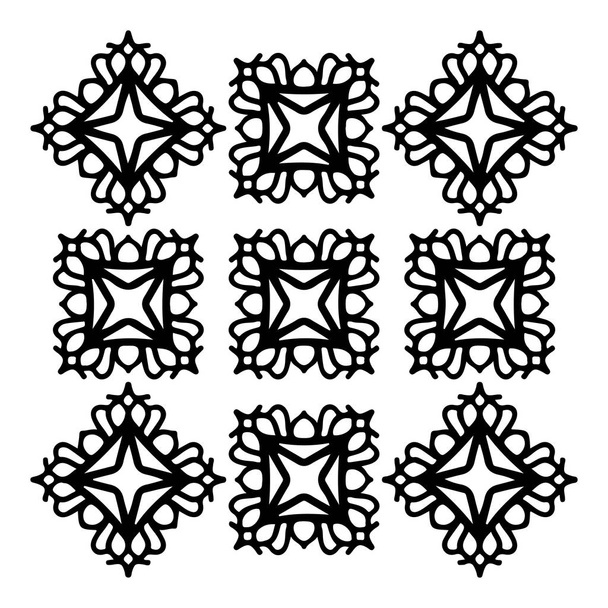 Mandala yuvarlak desenli vintage. Karalama mandala 'lı logo. Kabile  - Vektör, Görsel