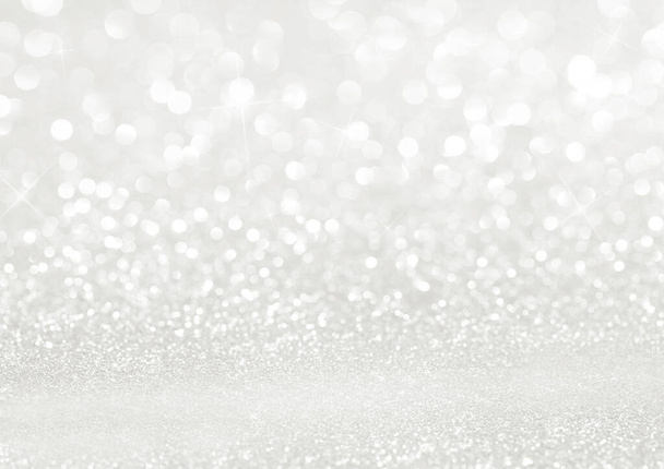 White texture background with glitter sparkles. Festive glitter background. - Photo, Image