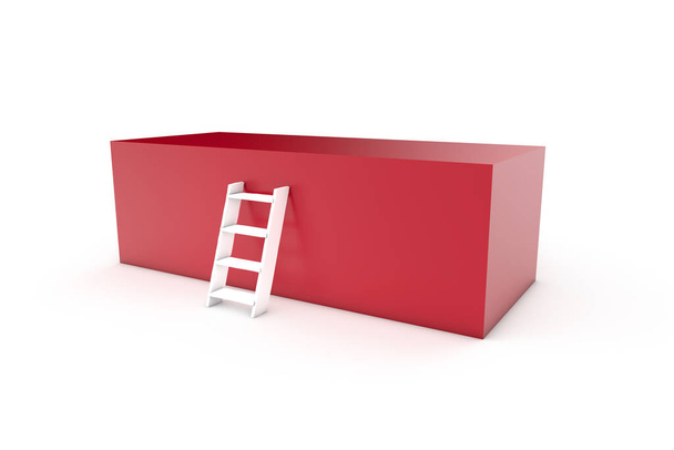 Concept of Ladder to Box on White - Foto, imagen
