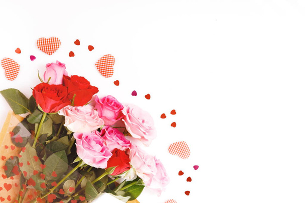 Buquê de luxo feito de rosas vermelhas na loja de flores Valentines Bouquet de rosas vermelhas - Foto, Imagem