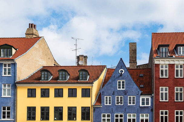 Kleurrijke gebouwen in de stad Kopenhagen, Denemarken - Foto, afbeelding