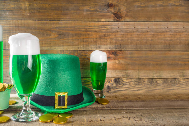 Green beer glasses for St Patrick's day party - Photo, Image