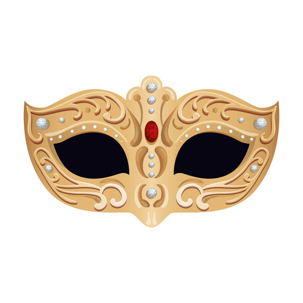 elegante máscara fantasía aislado icono
 - Vector, Imagen