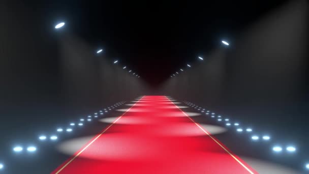 4k 3D punainen matto ja vilkkuvat valot animaatio - tapahtuma / ensi-ilta käsite
 - Materiaali, video