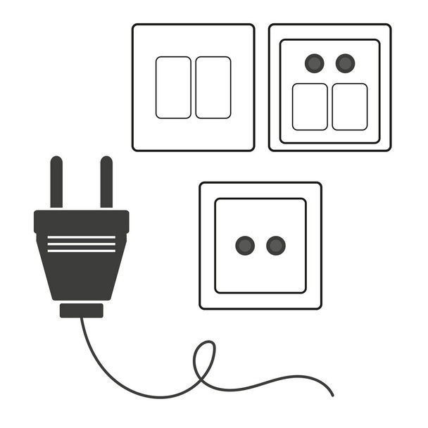 stopcontact icoon. vlakke illustratie van socket vector icoon. stopcontact symbool - Vector, afbeelding