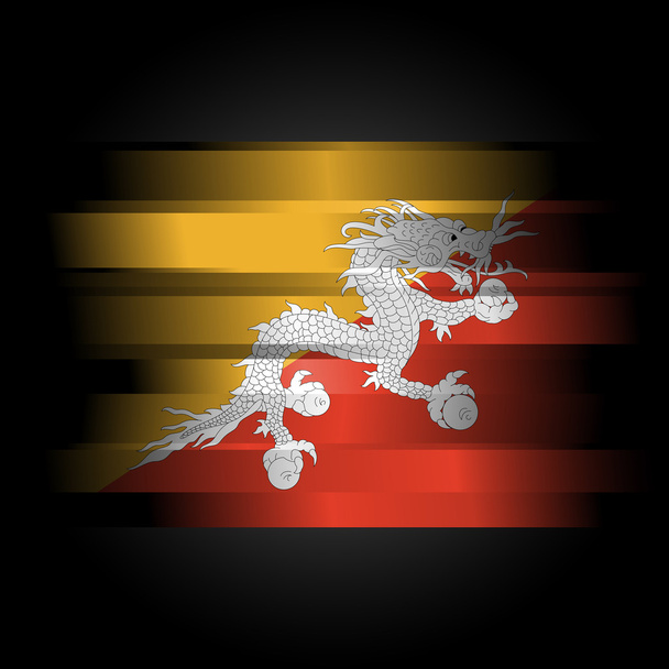 Abstract Flag of Bhutan on black background - Фото, изображение
