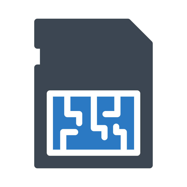 chip vector glyph color icon - Vektör, Görsel