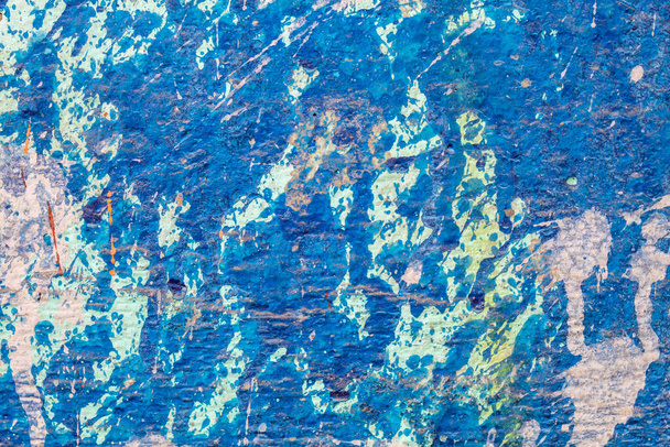 Blue Painted Old Weathered Concrete Wall Texture - Photo, Image