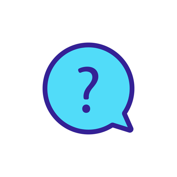 the quiz question answer to the icon vector. Isolated contour symbol illustration - Vector, Image