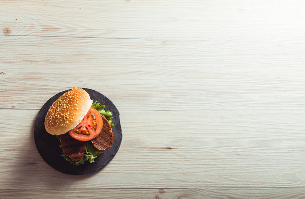 vegan burger and copy space. - Photo, Image