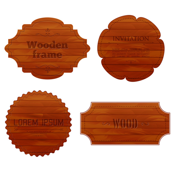 Wooden frames - Vector, Image