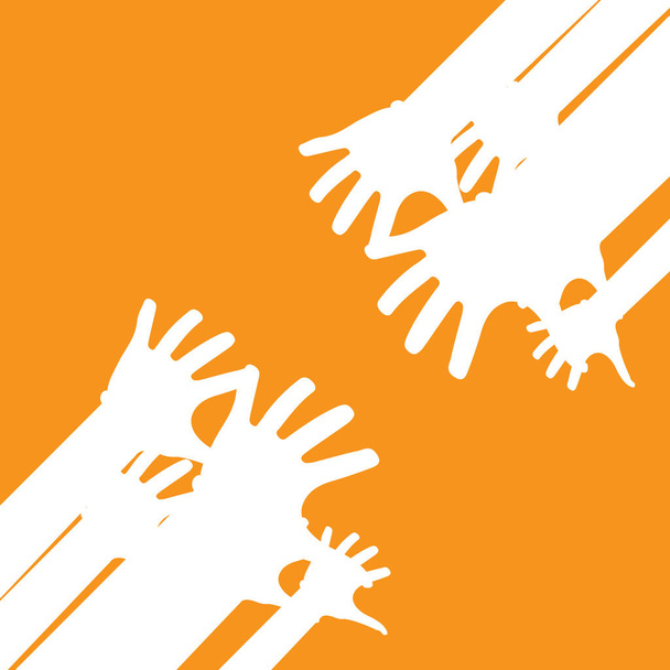 Handsymbool gemeenschapszorg logo vector illustratie ontwerp - Vector, afbeelding