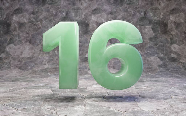 Jade number 16 on rocky backgrond - Fotoğraf, Görsel