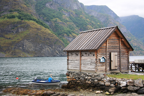 geirangerfjord ve geiranger küçük bir köy. Norveç - Fotoğraf, Görsel